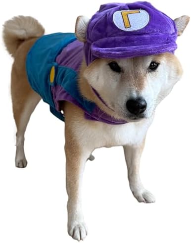 ComfyCamper Hat and Suspenders Dog Costume - X Large Medium Small Lab Star Space Cosplay Halloween Costumes, Large, Purple and Blue - Image 3