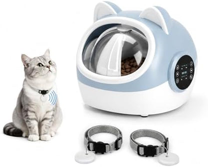 RFID Smart Pet Feeder with Dual Collar Tags – Automatic Food Bowl with Scheduled Feeding Times, LCD Display, Voice Recorder, Supports Wet & Dry Food for Multi-Pet Households