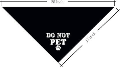 Do Not Pet Dog Bandana, Black Dog Bandana, Gift for Dogs Lover, Funny Cute Pet Triangle Scarf Accessories for Small Medium Large Dogs (D38)