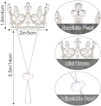 Pet Costume Set Tutu Skirt with Pearl Crown for Small Dog Cat Halloween Birthday Wedding Photo Prop Costume - Image 2