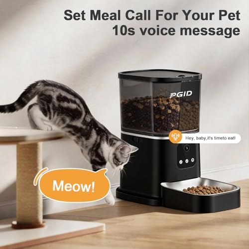 Automatic Cat Feeder,2.4G Automatic Dog Food Dispenser,Auto Dog Feeder with APP Control,5L Timed Auto Cats Food Dispenser w 2-Way Audio for Multiple Pet