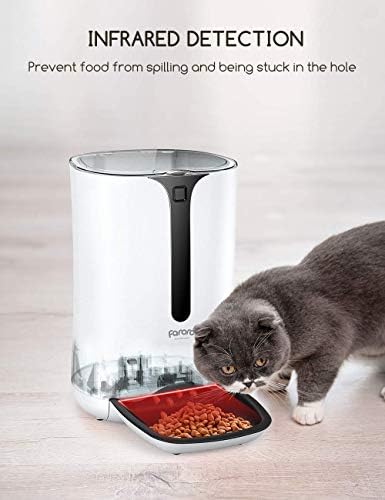 Faroro 7L/30 Cups Automatic Cat Feeder, Cat Food Dispenser with Portion Control, 1-5 Meals Per Day, Dual Power Supply, 10s Voice Recording for Cats and Small Dogs