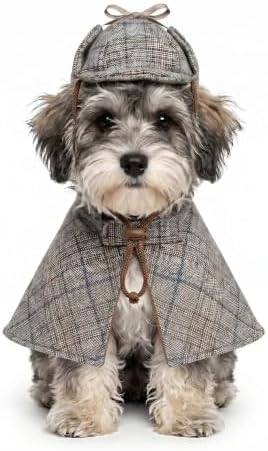 2 Pcs Small Dog Halloween Detective Costume, Party Outfit by Unknown