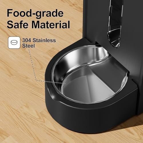 Gravity Automatic Cat Feeder, Water & Food Dispenser Set, Stainless Bowls