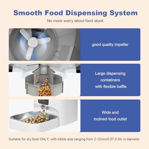 ANDOLL HOME Automatic Cat Feeder,4L Timed Cat＆Dog Dry Food Dispenser