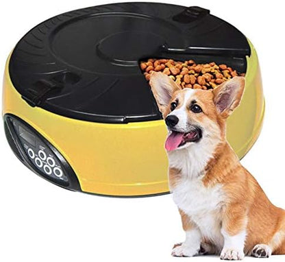 Automatic Pet Feeder,6 Meal Wet and Dry Food Auto Dispenser for Dogs, Cats & Small Animals with Programmable Timer, Portion Control, 100% BPA Free,Dishwasher Safe, Up to 4 Meals A Day