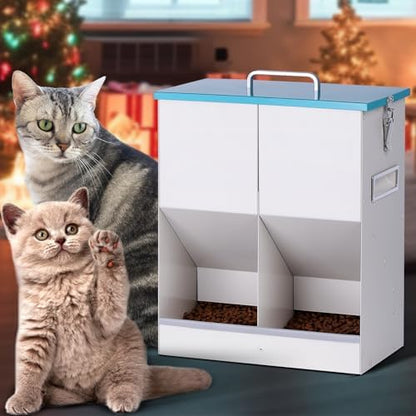 Outdoor Automatic Cat Feeder Gravity Feeder for Multi Feral Cat Dry Food