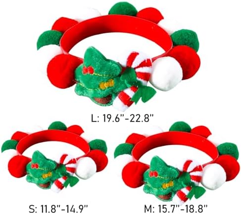 Elegant little tail Dog Christmas Costume 1PC Red Christmas Collar Soft Funny Pet Collars Headgear Adjustable Pom-Pom Headdress Cute Collar for Medium Dog Pet Party Accessories Costume - Image 2