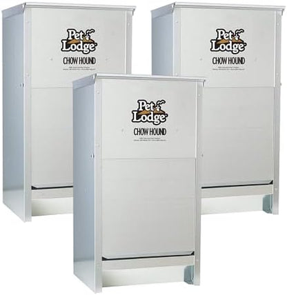 Little Giant Chow Hound 25-Pound Heavy-Gauge Steel Dog Feeder, 3-Pack
