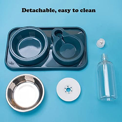 Love Dream Double Dog Cat Bowls, Anti-Slip Pet Food and Water Bowl Set