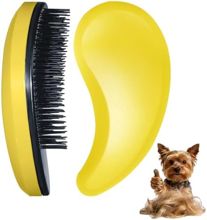 Small Dog Brush, Skin-friendly Soft Bristles (Yellow) by MAEELOU