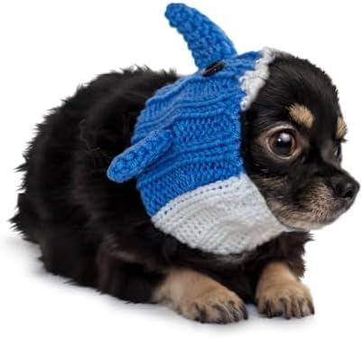 Zoo Snoods Baby Shark Costume - Warm Knit Dog Snood Wrap for Pets, Neck Ear Cover Protection, Halloween Winter (Small) by ZooSnoods