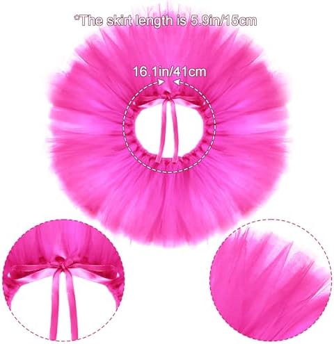 Pet Costume Set Tutu Skirt with Pearl Crown for Small Dog Cat Halloween Birthday Wedding Photo Prop Costume (Rose Red) - Image 3
