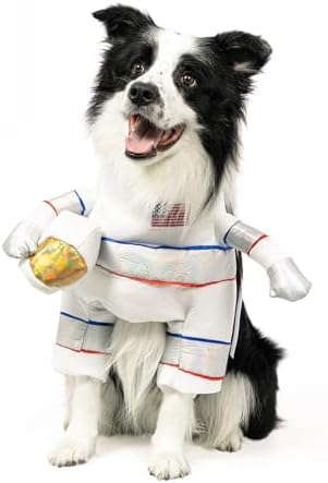 DELIFUR Dog Halloween Astronaut Costume - Pet Dress Up Spacesuit Funny Apparel Uniform Adjustable Cosplay Outfit for Medium Dog (Astronaut, Large) by DELIFUR