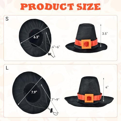 Thanksgiving Day Dog Adjustable Tuxedo with Black Pilgrim Hat Thanksgiving Day Puppy Costume Set Fall Thanksgiving Themed Outfits for Cats Puppy Dog M - Image 3