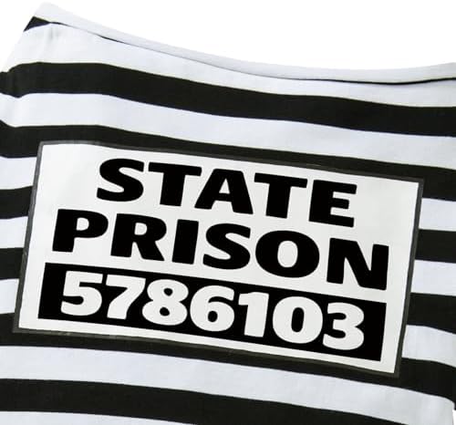 Halloween Dog Prisoner Costume Furry Inmate Outfit for Pet Dogs (White,XL) - Image 5