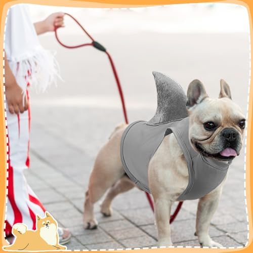 2 Pcs Halloween Dog Shark Costumes Fish Fin Dogs Costume, Large - Image 4
