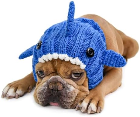 Zoo Snoods Blue Shark Costume - Warm Knit Dog Snood Wrap for Pets, Neck Ear Cover Protection, Halloween Winter (Medium) by ZooSnoods
