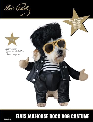 Elvis Presley Jailhouse Rock Dog Costume, Size S for Very-Small to Small Dogs - Image 2