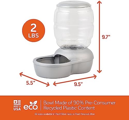 Petmate Replendish Automatic Cat and Dog Feeder, 2lbs, Grey