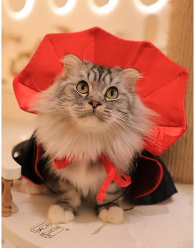 Dog Cat Vampire Cloak Costume for Small Medium Large Dogs Cats, Halloween Dog Costumes Cat Vampire Cloak - Image 2