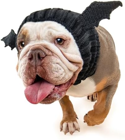 Zoo Snoods Bat Wing Dog Costume - Warm Crochet Snood Wrap for Pets, Neck Ear Cover Protection, Halloween Winter (Large) by ZooSnoods