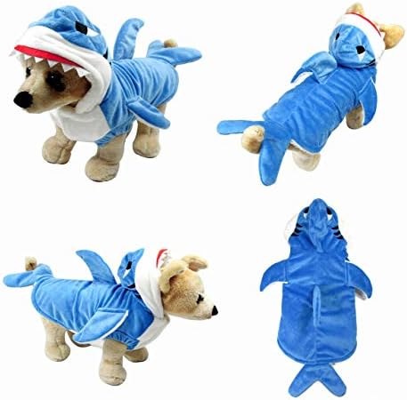 Yoption Halloween Dog Shark Costume, Warm Pet Hoodie Outfit, XL by Yoption