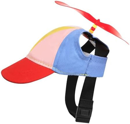 Pet Dog Cute Propeller Baseball Hat Medium Large Dogs Funny Holiday Birthday Party Clown Cap Headband Adjustable Sun Beach Visor Rainbow Helicopter Hat Pet Halloween Cosplay Costume Photo Props - Image 5