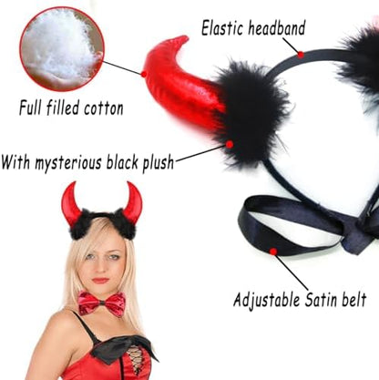 Halloween Medium Dog Costume 2PACK Cute Cat Dog Cape Cosplay Devil Hat Headband Adjustable Vampire Cloak Demon Hair Hoop Funny Pet Cape Outfits for Medium Large Dogs Holiday Dress Supplies - Image 4