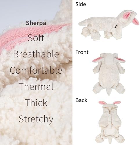 Fitwarm Halloween Sheep Dog Costumes, Funny Clothes for Small Dogs Boy Girl, Pet Apparel, White, Pink, Medium - Image 5