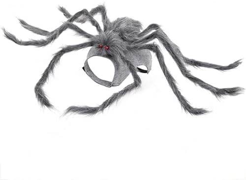 BAMY Halloween Dog Spider Costume Funny Pet Dress Up Clothes Creativity Gray Araneid Cosplay Apparel (S (Chest Circumference 11.8-16.5")) by BAMY