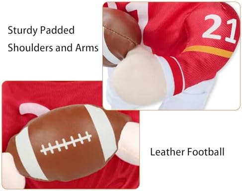 DELIFUR Football Player Dog Costume - Adjustable Funny Halloween Costume for Small Medium Dog (Football, Large) - Image 2