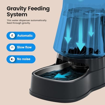 Automatic Dog Water Dispenser, Stainless Steel Bowls Feeder, 100% BPA-Free