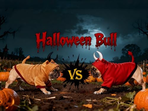 iChoue French Bulldog Halloween Red Bull Costume Clothes Hoodies, M - Image 4