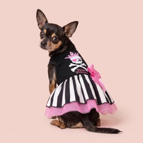 Fitwarm Pirate Princess Dog Tulle Dress, Spooky Halloween Costumes for Small Girl Dogs, Sweet Pet Outfit, Black, White, XS - Image 6