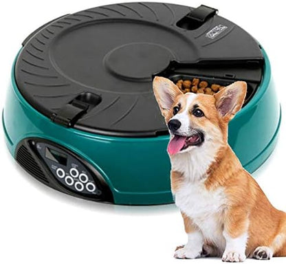 Automatic Pet Feeder,6 Meal Wet and Dry Food Auto Dispenser for Dogs, Cats & Small Animals with Programmable Timer, Portion Control, 100% BPA Free,Dishwasher Safe, Up to 4 Meals A Day