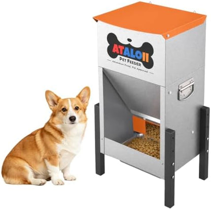 25 lb Automatic Dog Feeder for Large Breeds, 3 Adjustable Heights
