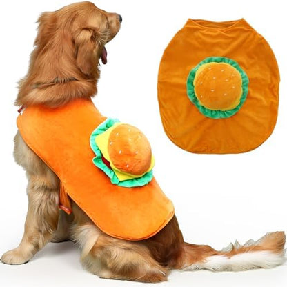 Halloween Dog Hamburger Costume, Halloween Cheeseburger Dogs Costume by Huhumy