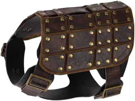 HiiFeuer Medieval Faux Leather Dog Clothes Accessory, Interchangeable Funny Dog Costume, Middle Ages Ropa para Perro (Dark Brown A) - Image 3