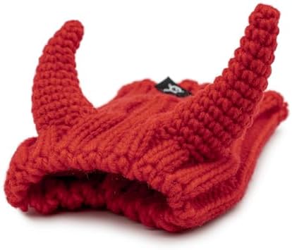 Zoo Snoods Red Devil Dog Costume - Warm Crochet Snood Wrap for Pets, Neck Ear Cover Protection, Halloween Winter (Small) - Image 5