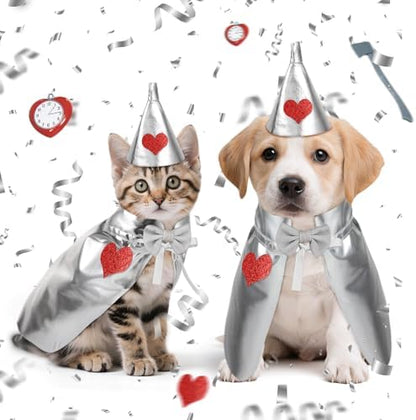 Cat Dog Halloween Costume, Sliver Tin Dog Costume Accessories for Small Puppy Kitten Halloween Dress Up Party - Image 3