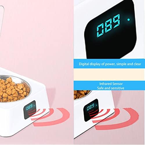 Automatic Pet Feeder for Cats, Induction Lid Opening Rechargeable Dog Cat Feeding Bowl, Smart Dog Cat Bowl Pet Food Dispenser for Small Medium Dog Cat