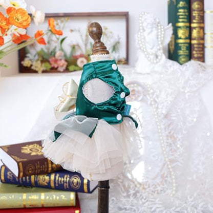 Fashion Sweet Puppy Dog Blingbling Princess Skirt Pet Dog Lace Cake Camisole Tutu Dress H-Dark Green L - Image 3
