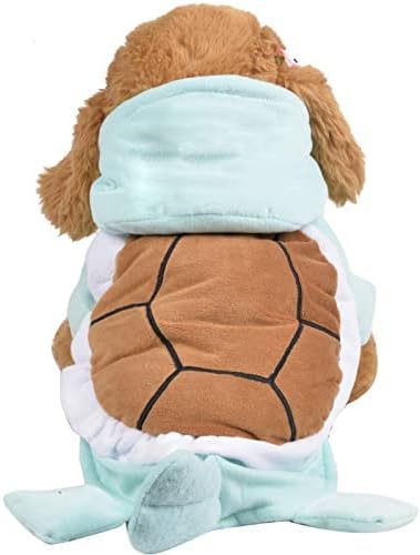 Dog Cat Halloween Costumes - Pet Turtle Cosplay Clothes, Adorable Flannel Tortoise Puppy Pajama Outfit, Soft Velvet Christmas Doggie Hoodies, Funny Fleece Sweater for Small Medium Large Dogs, Large - Image 3