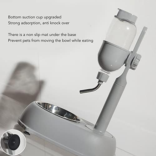 Yosoo Health Gear Pet Automatic Water Feeder Standing Water Dispenser Bowl, 500ml Detachable Adjustable Small Dog Cat Feeding Water Bowl Set, 11 * 7.7 * 15.4 in Automatic Water Food Feeder Bowl Stand