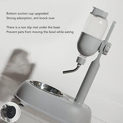 Pet Standing Water Dispenser Feeder Bowl, 500ml Multifunctional Dog Water Bottle Stand, Detachable Height, Water Dispenser Automatic Standing Water Feeder for Dogs
