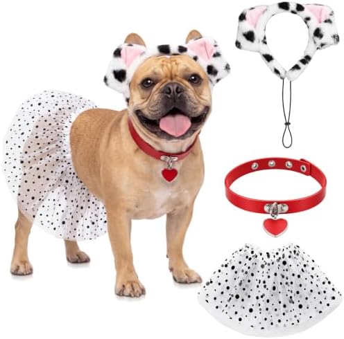 Hercicy 3 Pcs Pet Dog Halloween Dalmatian Costume Accessories Set by Hercicy