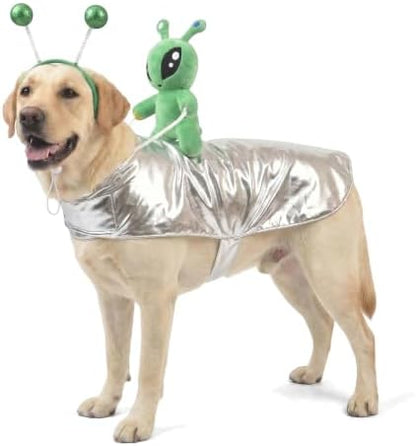 Halloween Alien Dog Costume Outfit Headband for Small Large Dog XL by MuYaoPet