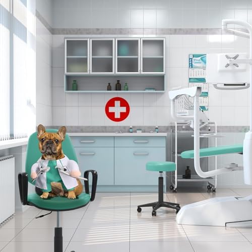 NACOCO Halloween Dog Doctor Costume - Pet Dentist Clothes Cat Funny Uniform Green Outfit Apparel Adjustable for Small Medium and Large Dogs(Green Dentist, L) - Image 4