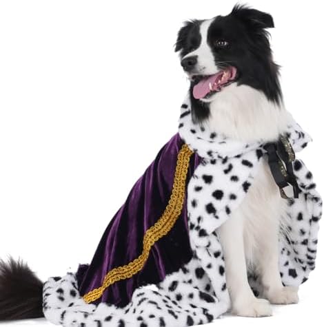 Lovelyshop Royal Velvet Pet Cloak with Fur Trim for Cats & Dogs, Purple, L by Lovelyshop